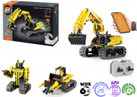 KLOCKI TECHNICZNE PRO Kids R/C APP 3w1 KOPARKA ROBOT ŻÓŁTY /6 8037