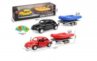 SAMOCHÓD Z ŁODZIĄ PONTONOWĄ NA PRZYCZEPIE METAL NO.1 /24 XFD1022