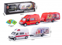 SAMOCHÓD BUS Z PRZYCZEPĄ KEMPINGOWĄ  METAL NO.1 /24 XFD1102