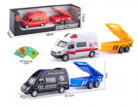 SAMOCHÓD BUS Z PRZYCZEPĄ ROBOTY DROGOWE  METAL NO.1 /24 XFD1103