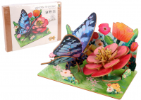 PUZZLE 3D DREWNIANE MOTYL NA KWIATACH /48 68041 - dostępne 10-11-2025